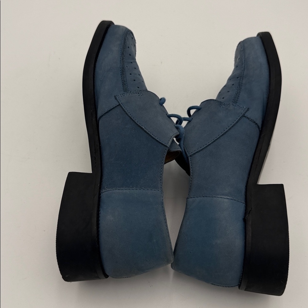 Vintage Diba women Navy Oxfords shoe lace up suede 9.5 Y2K office casual retro - Picture 7 of 11